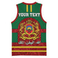 Morocco Proclamation Day Basketball Jersey with Marruecos Coat of Arms and Roses Pattern LT01