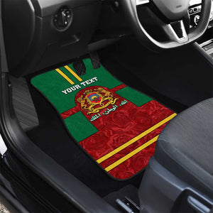 Morocco Proclamation Day Car Mats with Marruecos Coat of Arms and Roses Pattern