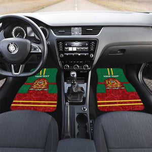 Morocco Proclamation Day Car Mats with Marruecos Coat of Arms and Roses Pattern