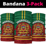 Morocco Proclamation Day Neck Gaiter Marruecos Coat of Arms and Roses Pattern LT01