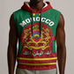 Morocco Proclamation Day Sleeveless Hoodie with Marruecos Coat of Arms and Roses Pattern - African Pride
