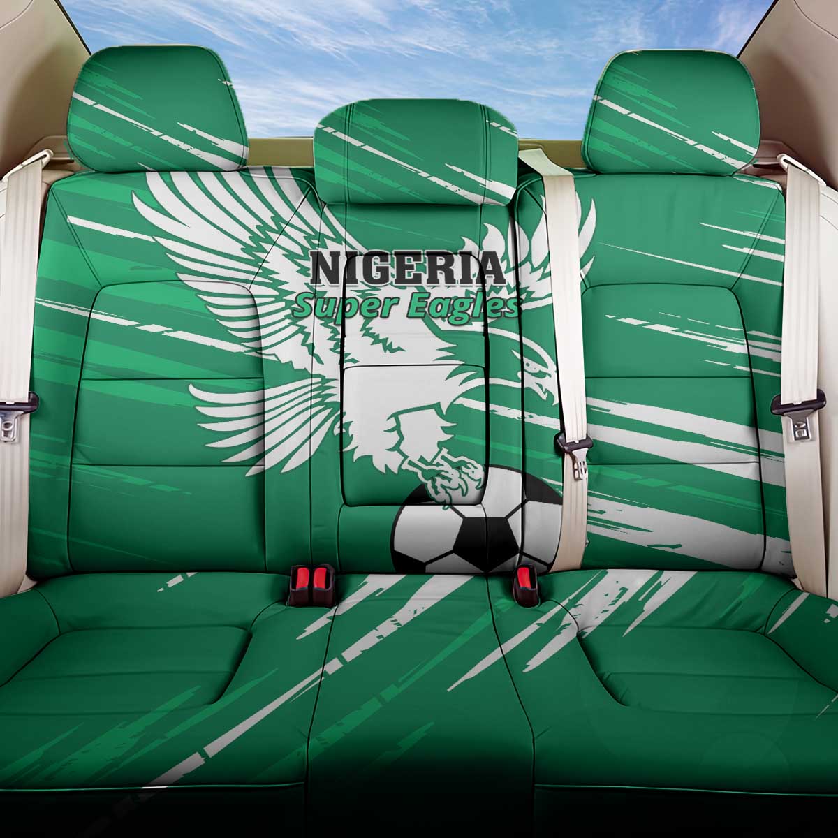 Nigeria Football Back Car Seat Cover - Victory for the Super Eagles