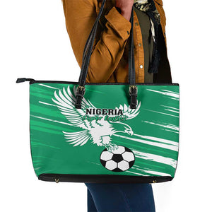 Nigeria Football Leather Tote Bag - Victory for the Super Eagles