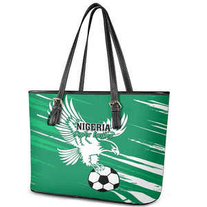 Nigeria Football Leather Tote Bag - Victory for the Super Eagles