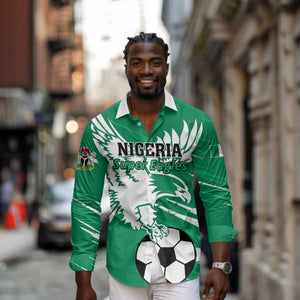 Nigeria Football Long Sleeve Button Shirt - Victory for the Super Eagles