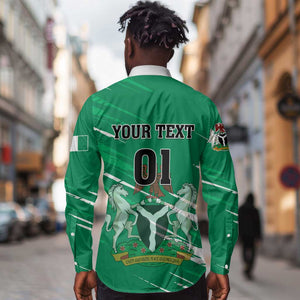 Nigeria Football Long Sleeve Button Shirt - Victory for the Super Eagles