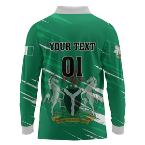 Nigeria Football Long Sleeve Polo Shirt - Victory for the Super Eagles