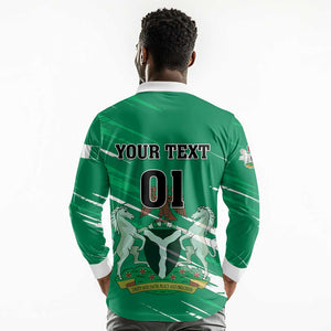 Nigeria Football Long Sleeve Polo Shirt - Victory for the Super Eagles