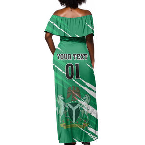 Nigeria Football Off Shoulder Maxi Dress - Victory for the Super Eagles