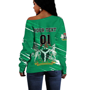 Nigeria Football Off Shoulder Sweater - Victory for the Super Eagles