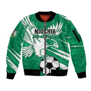 Nigeria Football Sleeve Zip Bomber Jacket - Victory for the Super Eagles