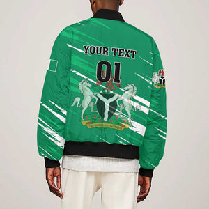 Nigeria Football Sleeve Zip Bomber Jacket - Victory for the Super Eagles