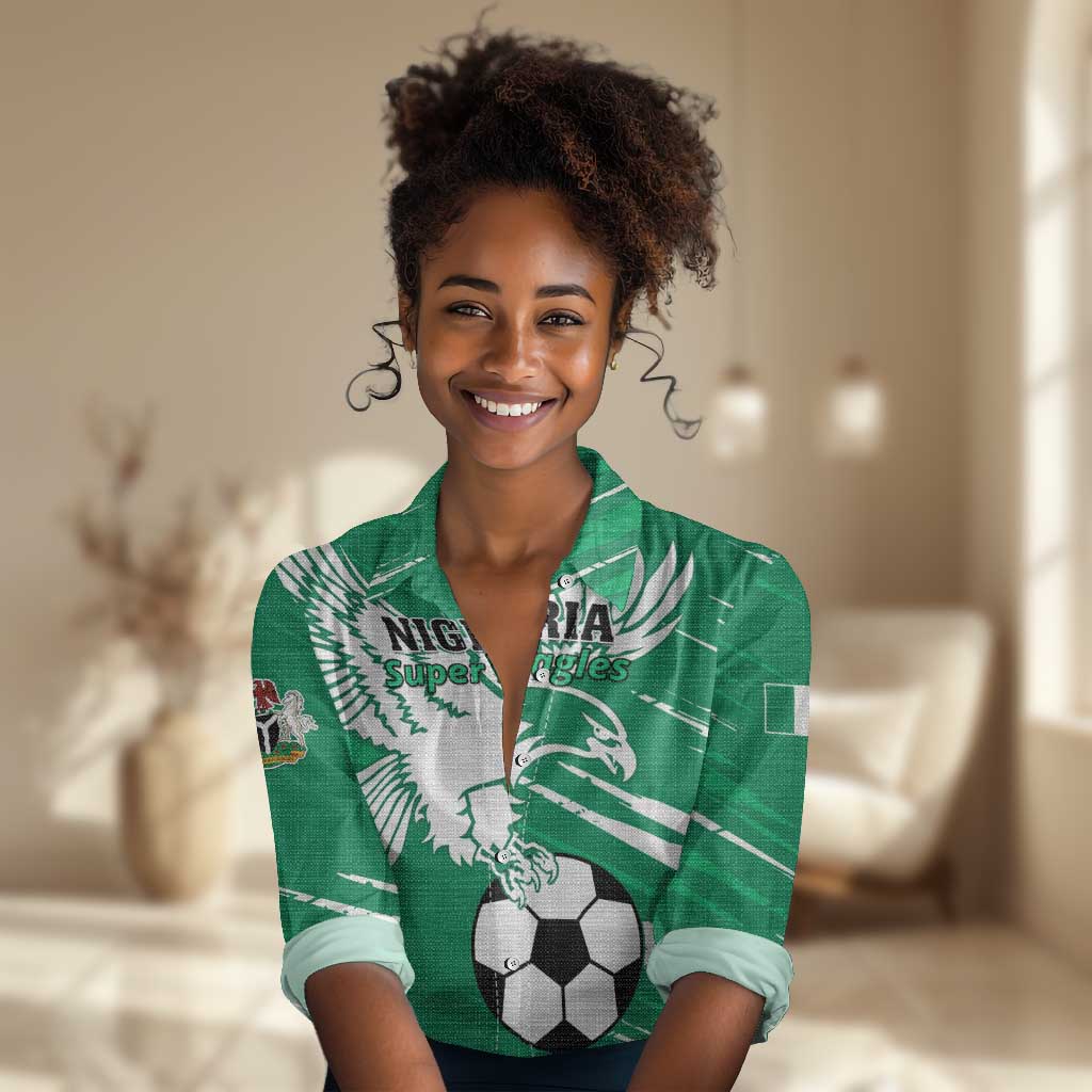 Nigeria Football Women Casual Shirt - Victory for the Super Eagles