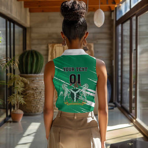 Nigeria Football Women Sleeveless Polo Shirt - Victory for the Super Eagles