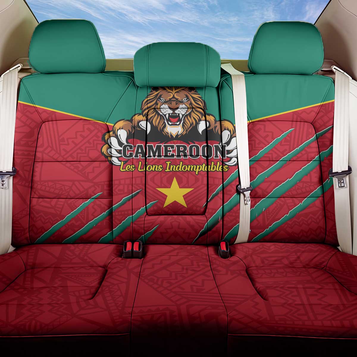 Support Les Lions Indomptables - Cameroon Football Back Car Seat Cover