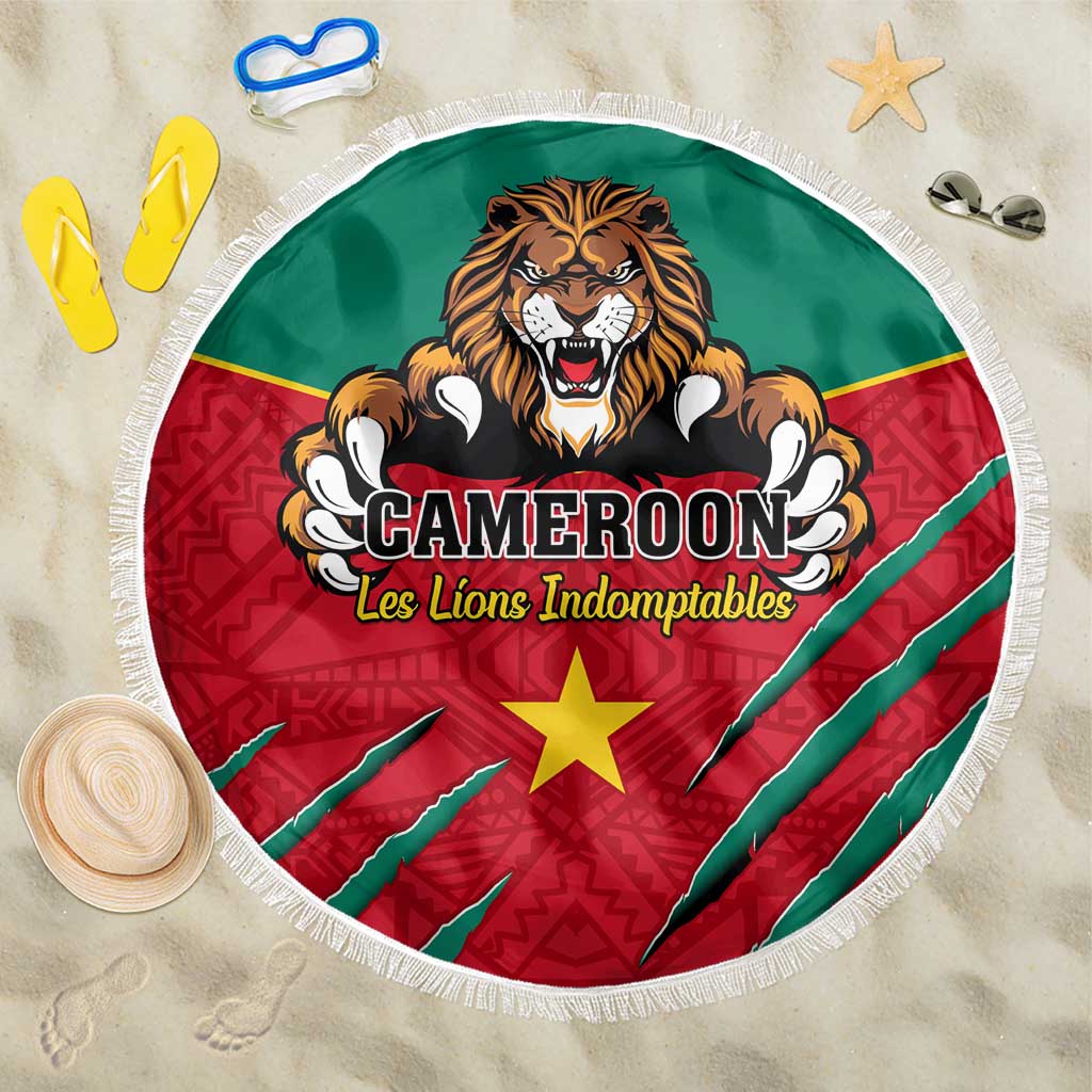 Support Les Lions Indomptables - Cameroon Football Beach Blanket