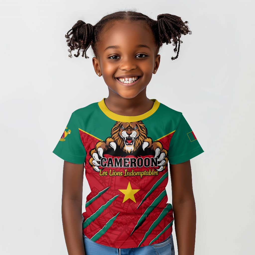 Support Les Lions Indomptables - Cameroon Football Kid T shirt