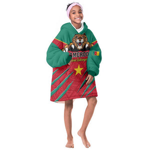 Support Les Lions Indomptables - Cameroon Football KId Wearable Blanket Hoodie