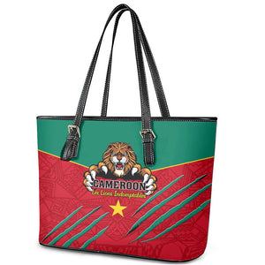 Support Les Lions Indomptables - Cameroon Football Leather Tote Bag