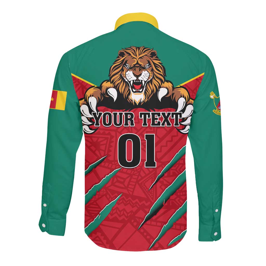 Support Les Lions Indomptables - Cameroon Football Long Sleeve Button Shirt
