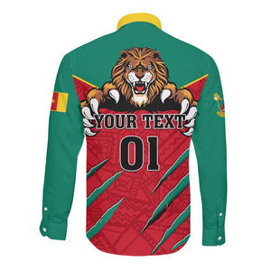 Support Les Lions Indomptables - Cameroon Football Long Sleeve Button Shirt