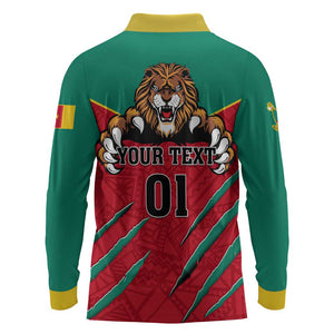 Support Les Lions Indomptables - Cameroon Football Long Sleeve Polo Shirt