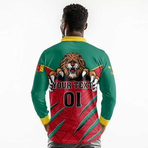 Support Les Lions Indomptables - Cameroon Football Long Sleeve Polo Shirt