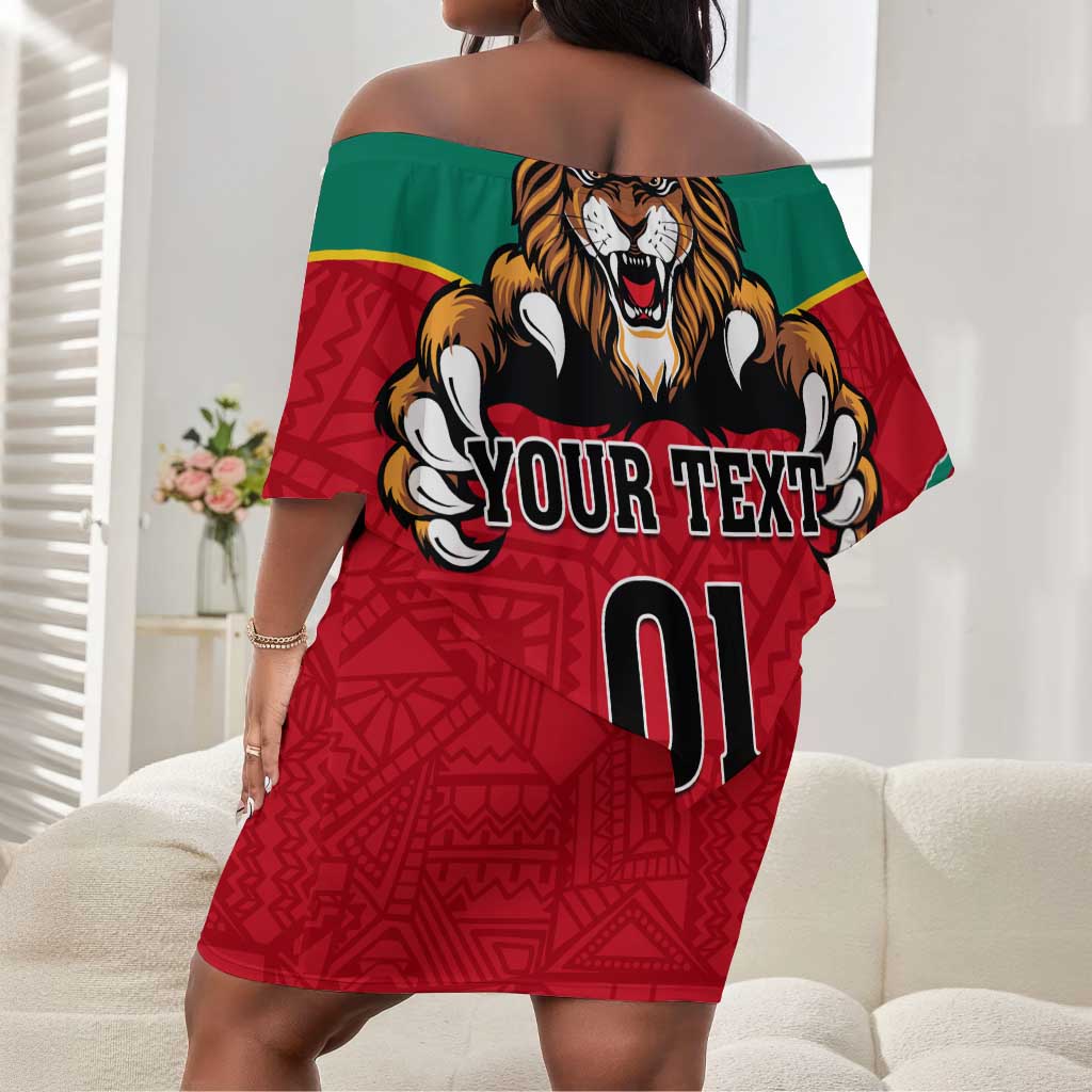 Support Les Lions Indomptables - Cameroon Football Off Shoulder Short Dress LT01