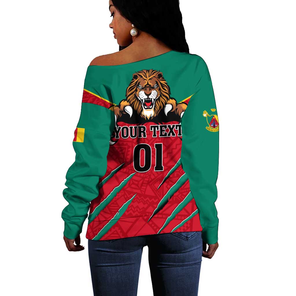 Support Les Lions Indomptables - Cameroon Football Off Shoulder Sweater