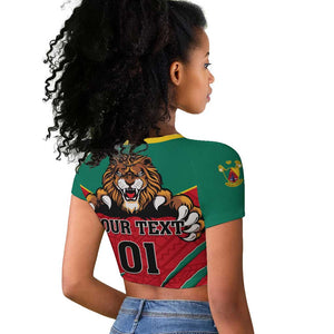 Support Les Lions Indomptables - Cameroon Football Raglan Cropped T shirt