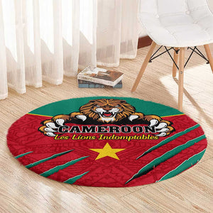 Support Les Lions Indomptables - Cameroon Football Round Carpet