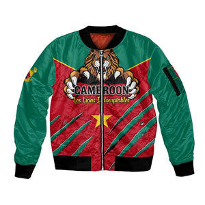 Support Les Lions Indomptables - Cameroon Football Sleeve Zip Bomber Jacket