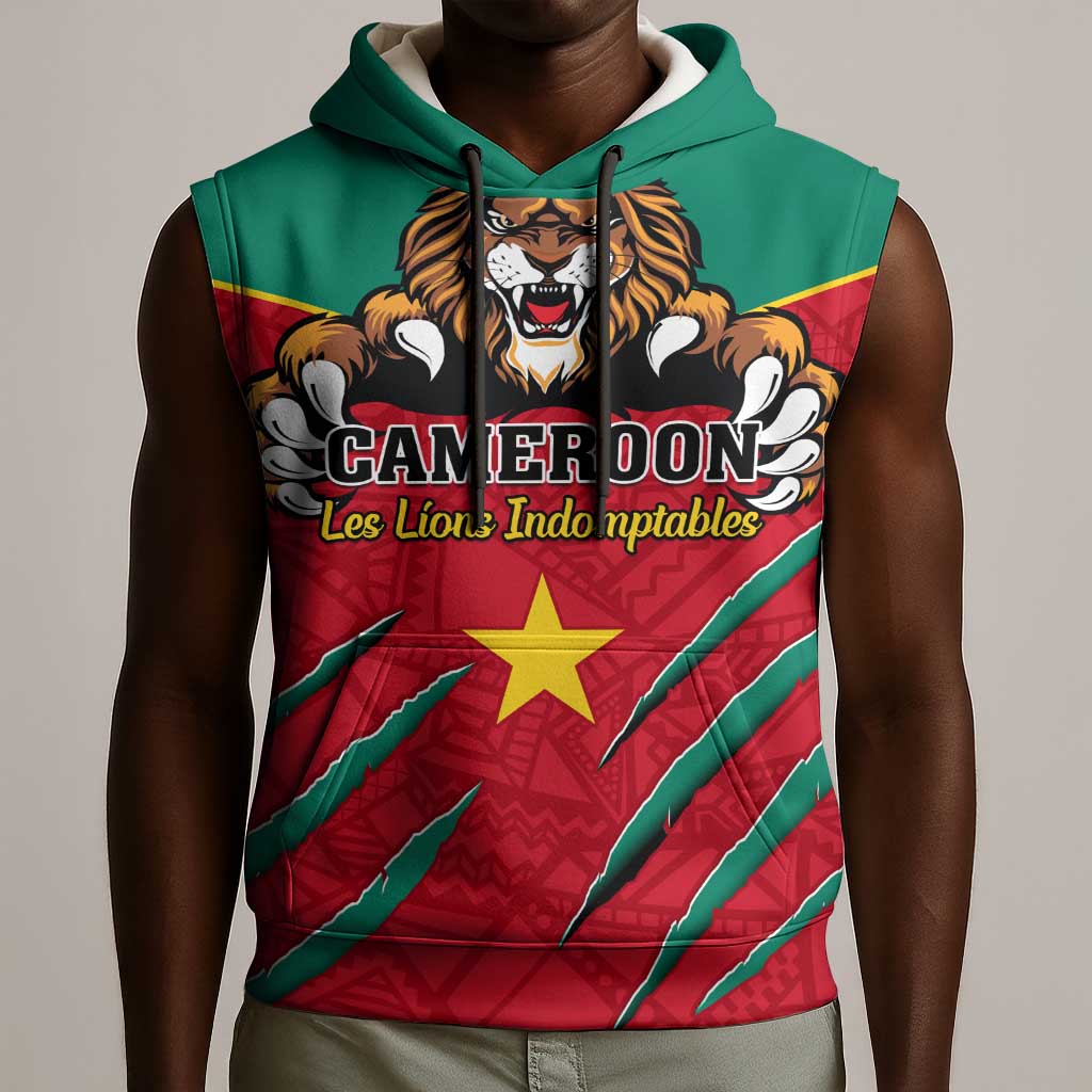 Support Les Lions Indomptables - Cameroon Football Sleeveless Hoodie - African Pride