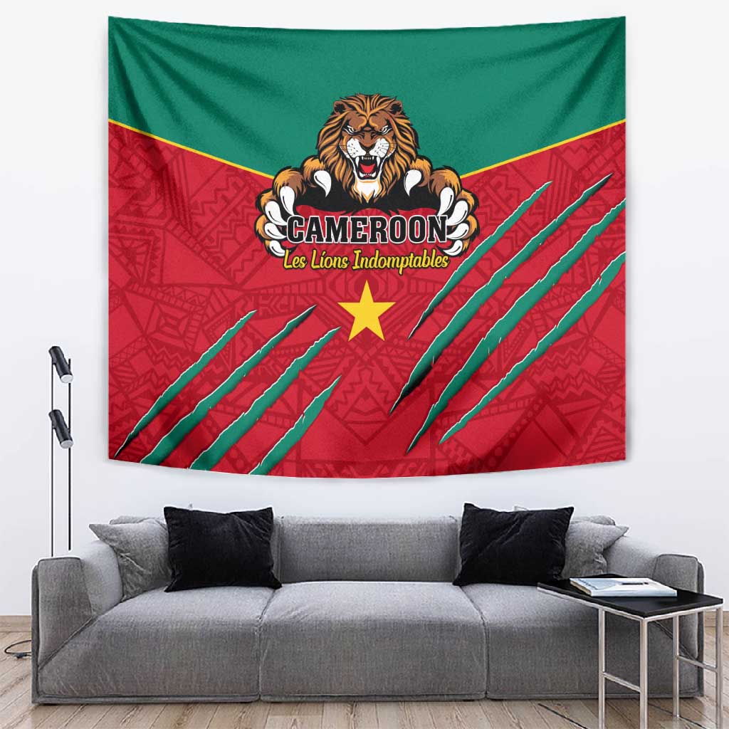 Support Les Lions Indomptables - Cameroon Football Tapestry