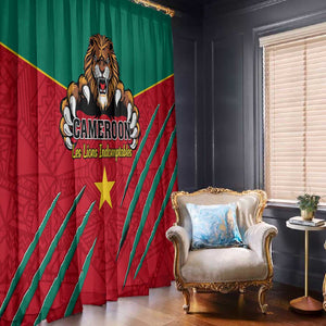 Support Les Lions Indomptables - Cameroon Football Window Curtain