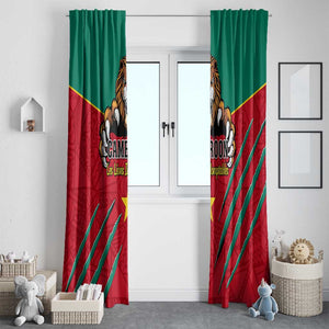 Support Les Lions Indomptables - Cameroon Football Window Curtain