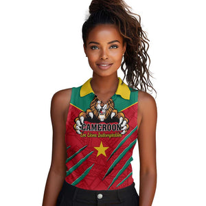 Support Les Lions Indomptables - Cameroon Football Women Sleeveless Polo Shirt