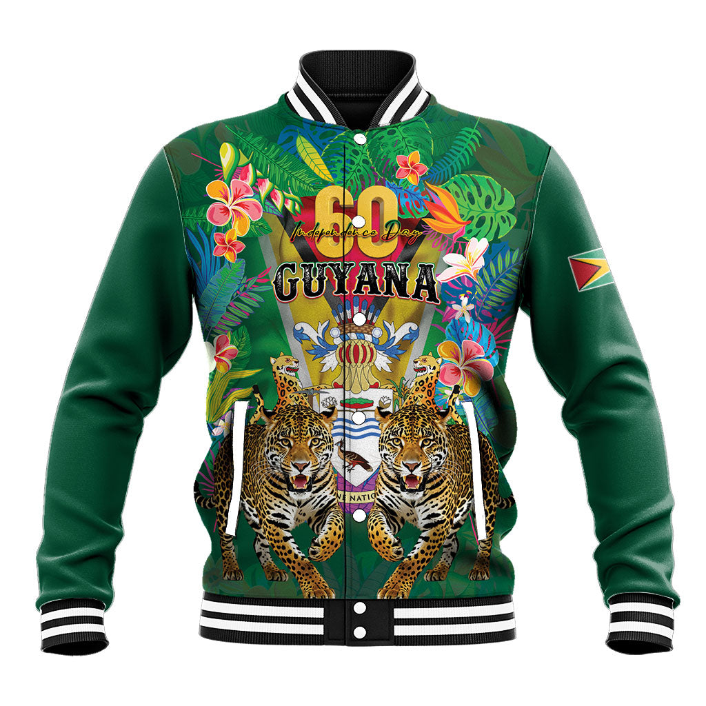 Personalized Guyana 60th Independence Day Baseball Jacket Diamond Jubilee