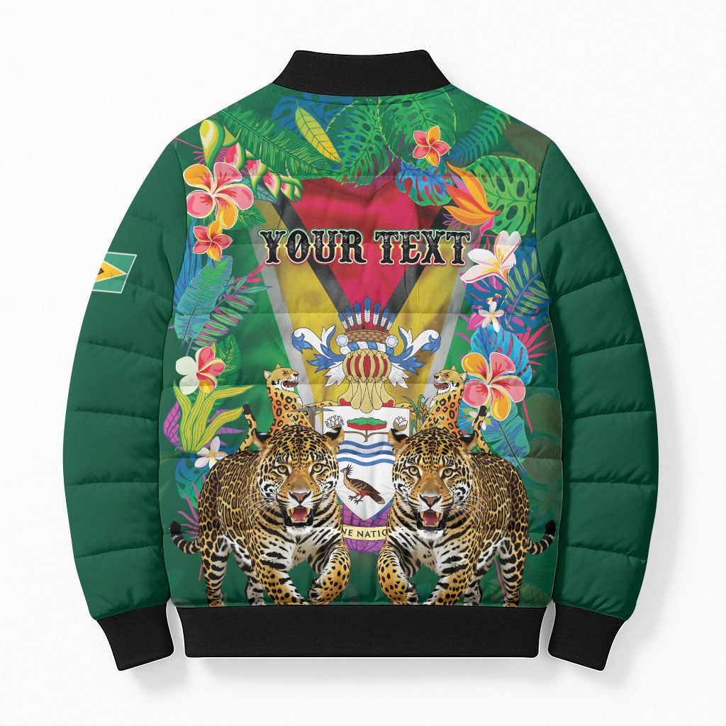 Personalized Guyana 60th Independence Day Bomber Puffer Jacket Diamond Jubilee