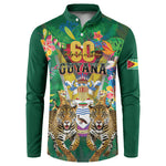 Personalized Guyana 60th Independence Day Button Sweatshirt Diamond Jubilee