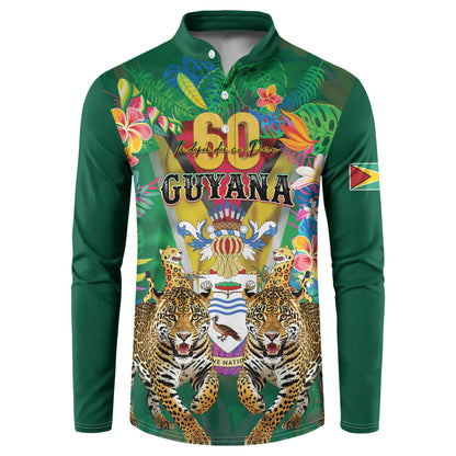 Personalized Guyana 60th Independence Day Button Sweatshirt Diamond Jubilee