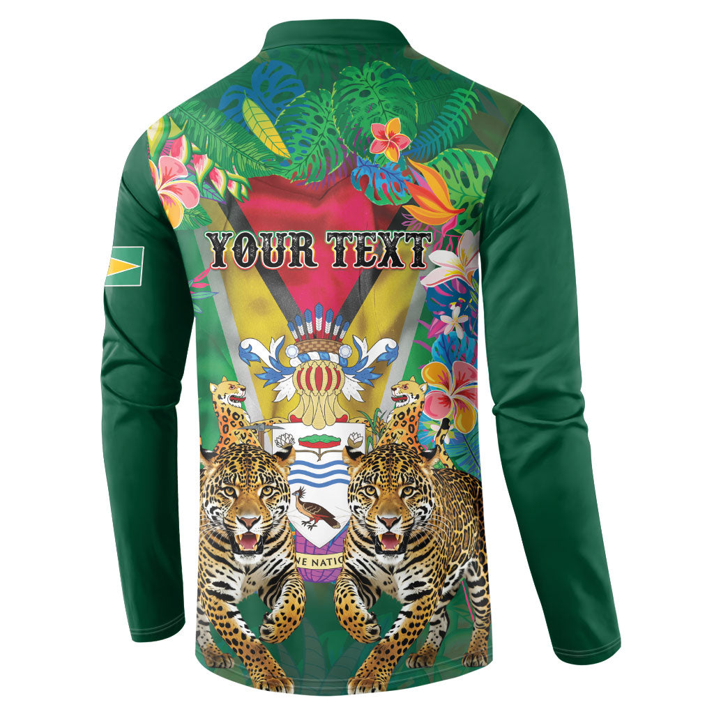 Personalized Guyana 60th Independence Day Button Sweatshirt Diamond Jubilee
