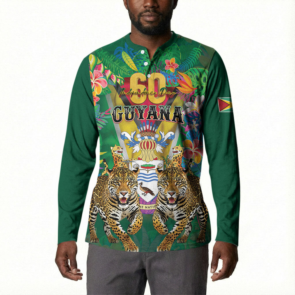Personalized Guyana 60th Independence Day Button Sweatshirt Diamond Jubilee