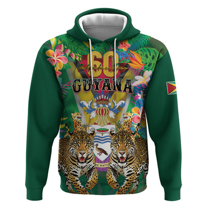 Personalized Guyana 60th Independence Day Hoodie Diamond Jubilee