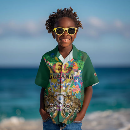 Personalized Guyana 60th Independence Day Kid Hawaiian Shirt Diamond Jubilee