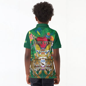 Personalized Guyana 60th Independence Day Kid Polo Shirt Diamond Jubilee