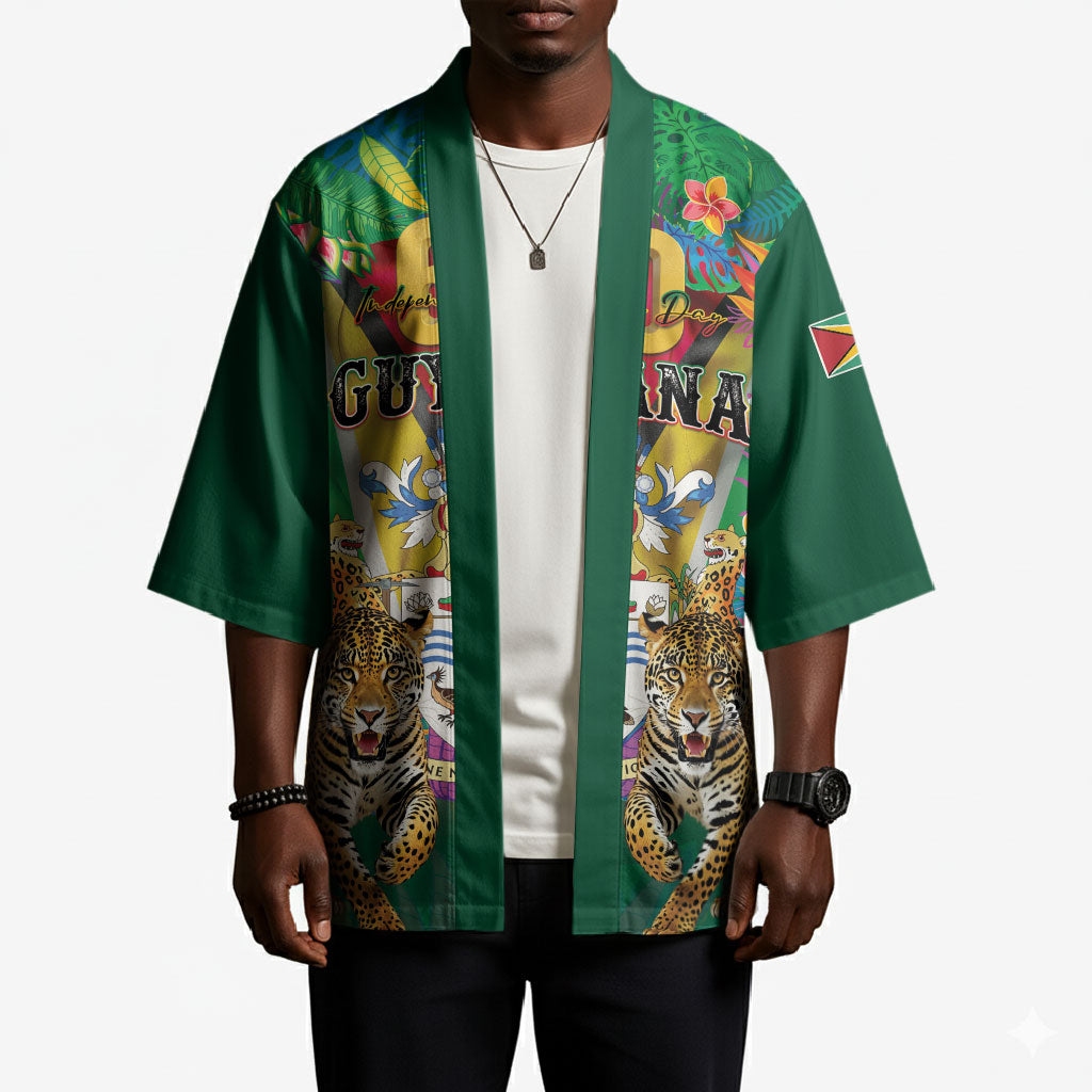 Personalized Guyana 60th Independence Day Kimono Diamond Jubilee