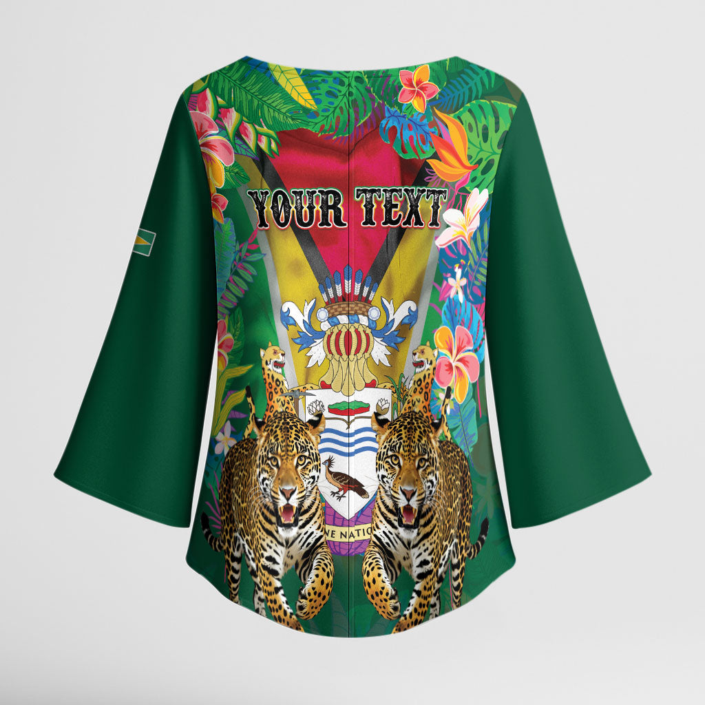 Personalized Guyana 60th Independence Day Kimono Sleeve Blouse Diamond Jubilee