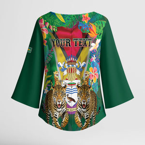 Personalized Guyana 60th Independence Day Kimono Sleeve Blouse Diamond Jubilee