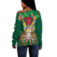 Personalized Guyana 60th Independence Day Off Shoulder Sweater Diamond Jubilee